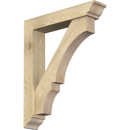 Ekena Millwork Balboa Traditional Rough Sawn Bracket w/ Offset Brace, Douglas Fir, 6"W x 30"D x 36"H BKT0604X30X36BOA01RDF